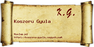 Koszoru Gyula névjegykártya