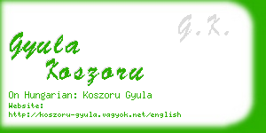gyula koszoru business card